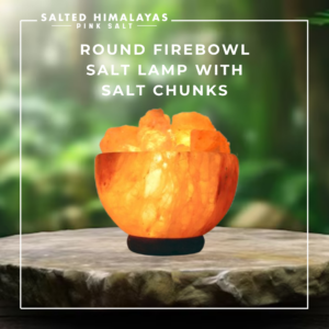 Round Firebowl Lamp with Salt Chunks