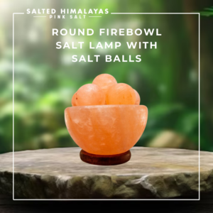 Round Firebowl Lamp with Salt Balls