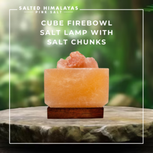 Cube Firebowl Lamp with Salt Chunks