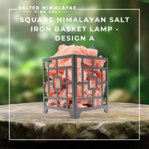 Square Salt Iron Basket Lamp - Design A