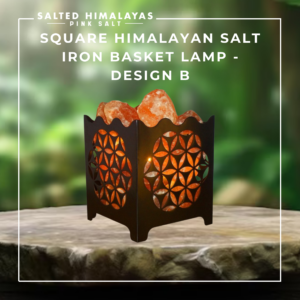 Square Salt Iron Basket Lamp - Design B