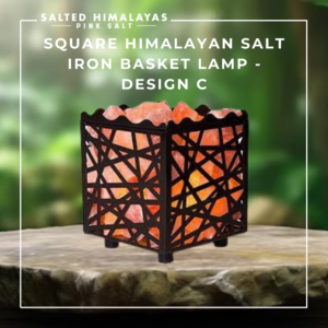 Square Salt Iron Basket Lamp - Design C