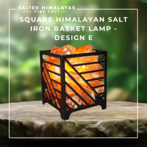 Square Salt Iron Basket Lamp - Design E