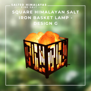 Square Salt Iron Basket Lamp - Design G