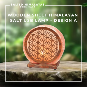 Wooden Sheet Salt USB Lamp - Design A