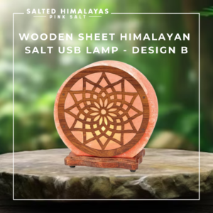 Wooden Sheet Salt USB Lamp - Design B