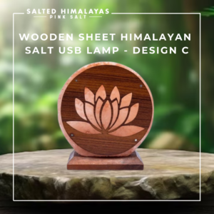 Wooden Sheet Salt USB Lamp - Design C