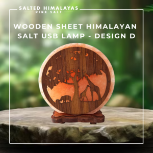 Wooden Sheet Salt USB Lamp - Design D