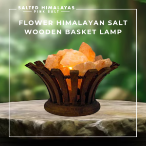 Flower Square Salt Wooden Basket Lamp