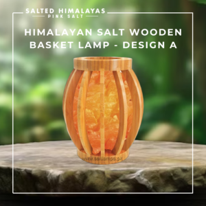 Salt Wooden Basket Lamp - Design A