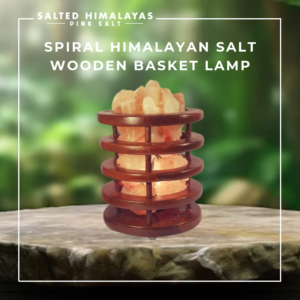 Spiral Salt Wooden Basket Lamp